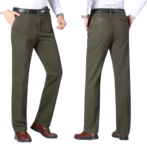 Pantaloni eleganți pentru bărbați cu buzunare Unici Elegant Croi drept Pantaloni stilati și confortabili pentru bărbați la birou, în birou sau la evenimente festive verde 36