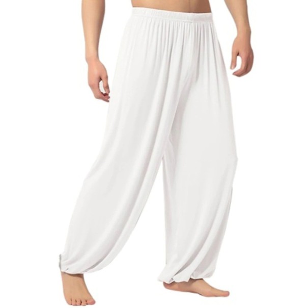 Pantaloni harem pentru bărbați F1338 alb S