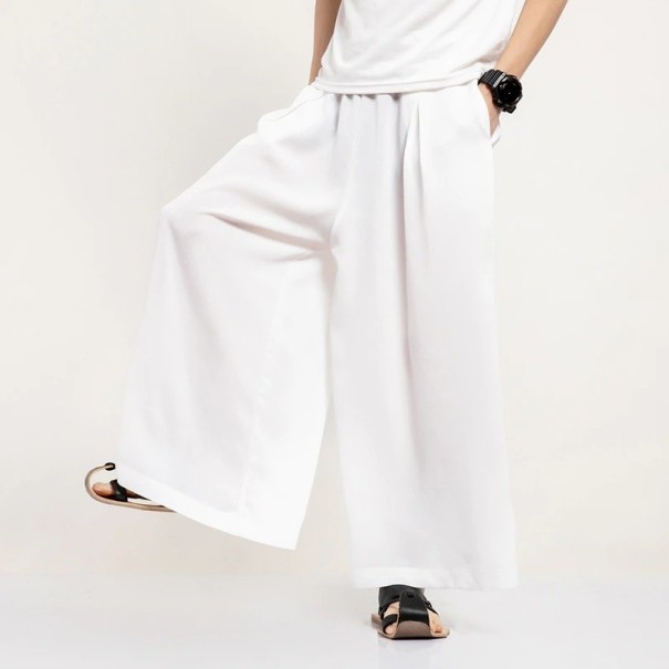 Pantaloni harem pentru bărbați F1594 alb L