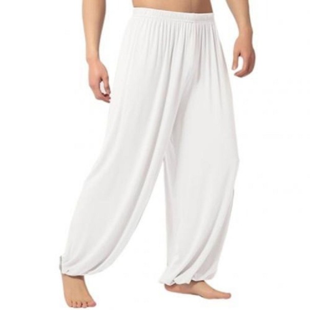 Pantaloni harem pentru bărbați F1710 alb S