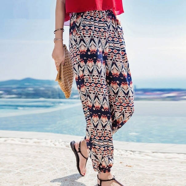 Pantaloni harem pentru femei cu model A391 albastru inchis XXL Pantaloni harem pentru femei cu model A391 albastru inchis XXL