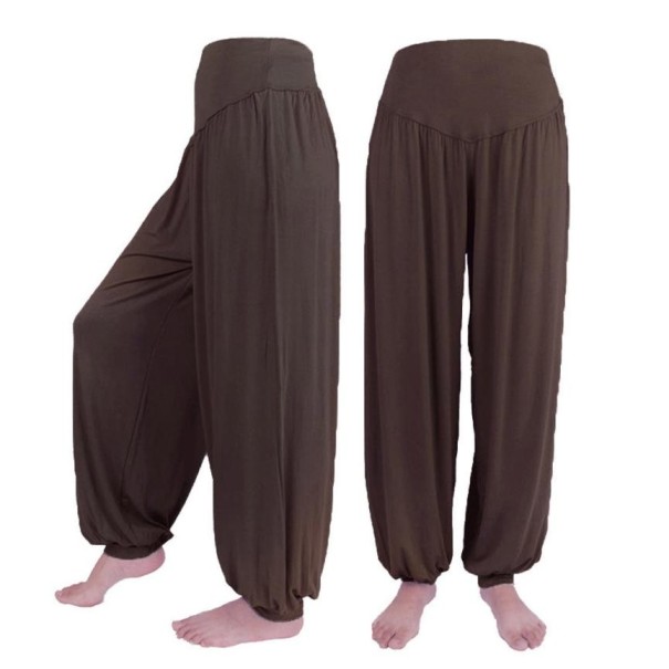 Pantaloni harem pentru femei D7 maro S
