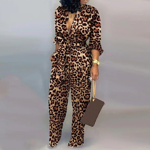 Pantaloni leopard femei cu mâneci lungi B869 XS