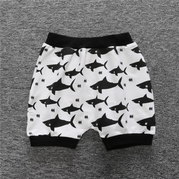 Pantaloni scurți băieți cu imprimeu rechin - Alb 3