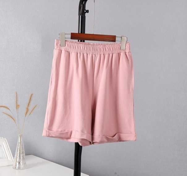 Pantaloni scurți de bumbac pentru femei B896 roz L