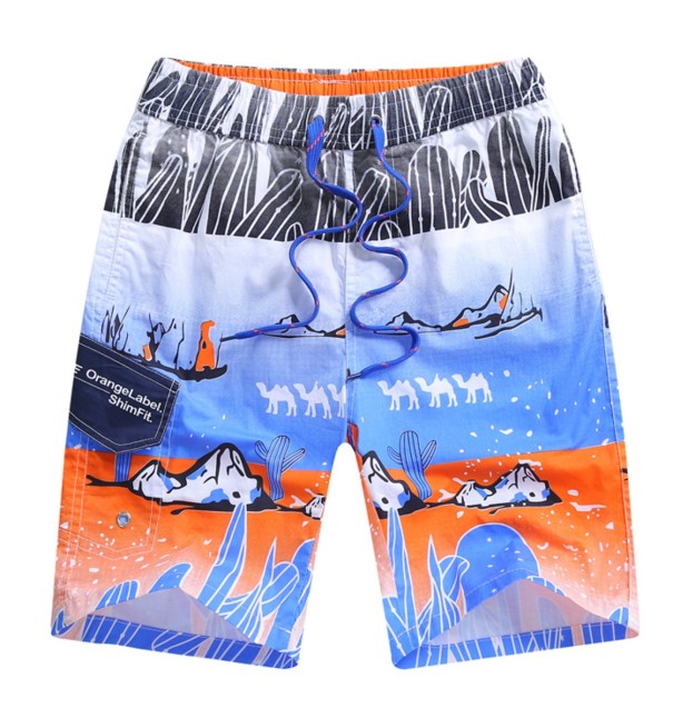 Pantaloni scurți de plajă pentru băieți cu cămile J1327 albastru 11