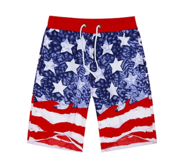 Pantaloni scurți de vară pentru cupluri - steag american XS de bărbați