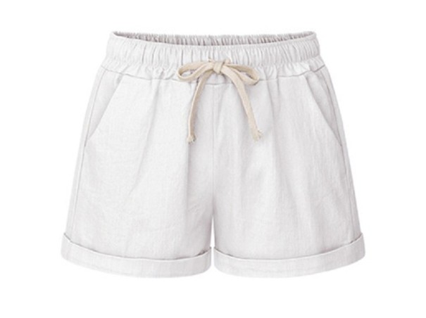 Pantaloni scurți de vară pentru femei alb 4XL