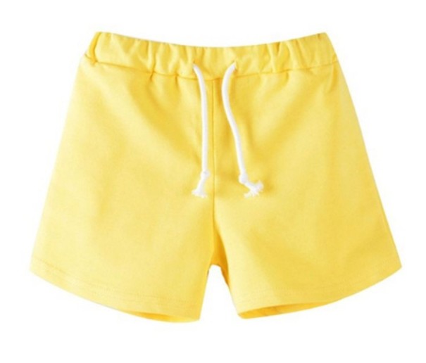 Pantaloni scurți din bumbac pentru fete J2487 galben 3