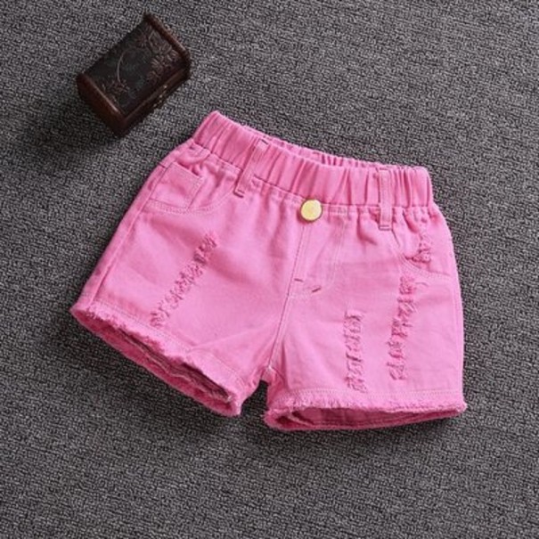 Pantaloni scurți din bumbac pentru fete J882 roz 5