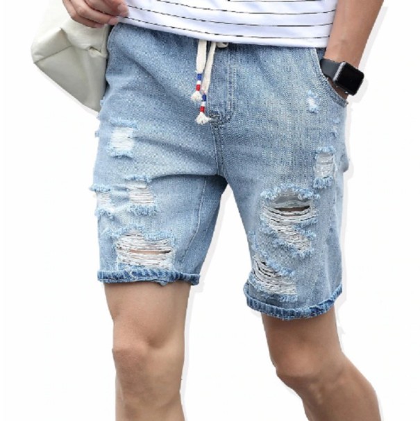 Pantaloni scurți din denim pentru bărbați A867 albastru 38