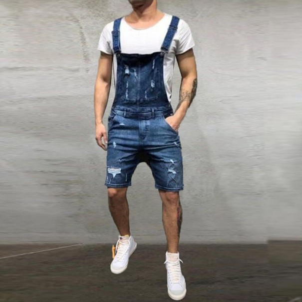 Pantaloni scurți din denim pentru bărbați F1454 albastru inchis L