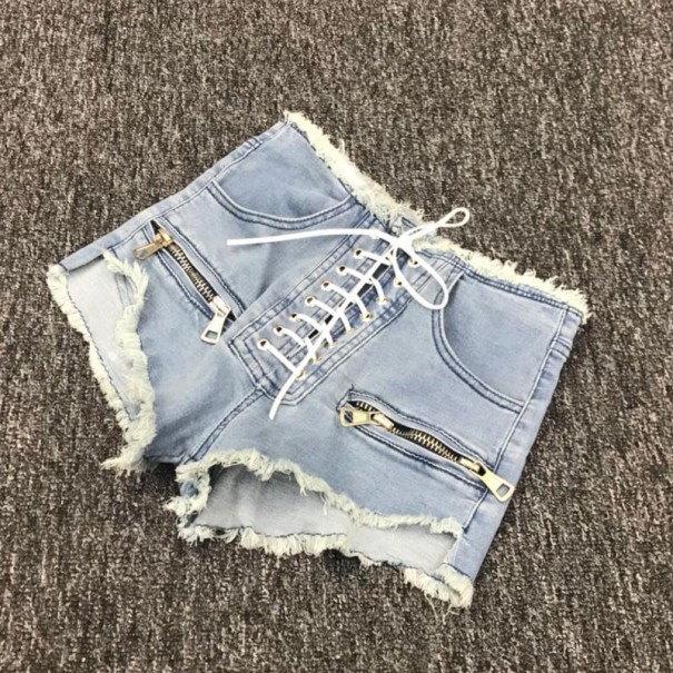 Pantaloni scurți din denim pentru femei Fiona albastru deschis XS