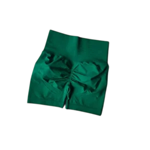 Pantaloni scurți elastici de fitness pentru femei, cu efect push-up, talie înaltă, strâmți, sport, pentru exerciții, yoga, alergare, modelare, pantaloni scurți pentru sală verde S