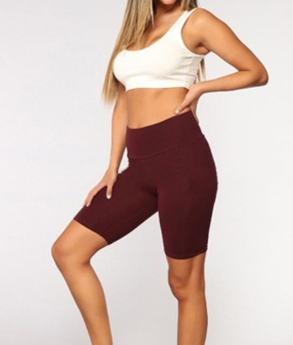 Pantaloni scurți elastici pentru femei burgundy M