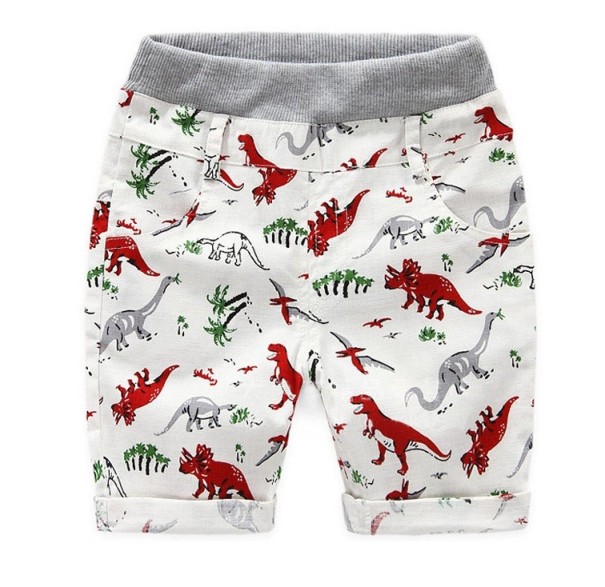 Pantaloni scurți pentru băiat cu imprimeu dinozaur J1329 roșu 7