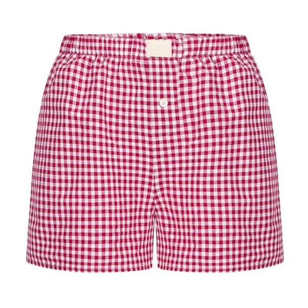 Pantaloni scurți pentru femei Croi liber În carouri Pe elastic Poliester Uni Pantaloni scurți casual de vară Îmbrăcăminte confortabilă de timp liber roz XXL