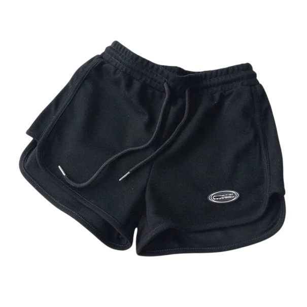Pantaloni sportivi da donna con vita alta Pantaloni corti leggeri con cordino in vita Pantaloni comodi per l'estate per sport e tempo libero nero L