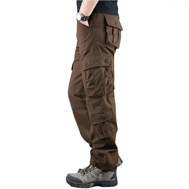 Pantaloni tactici pentru bărbați, cu buzunare multiple, pantaloni de exterior, durabili, stil militar, drumeții, camping, agrement maro 29