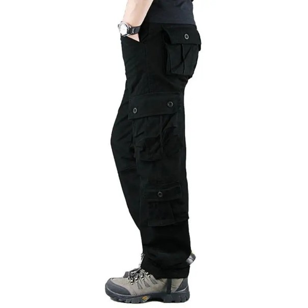 Pantaloni tattici da uomo con più tasche Pantaloni outdoor Pantaloni da lavoro resistenti Stile militare Escursionismo Campeggio nero 42