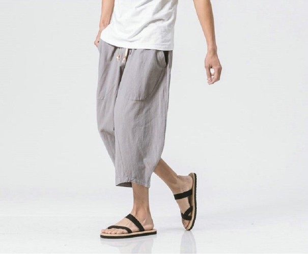 Pantaloni trei sferturi pentru bărbați F1391 gri M