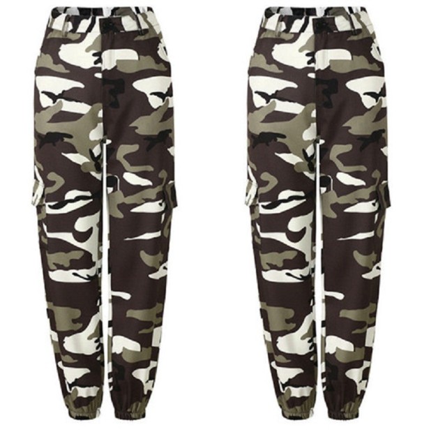 Pantalons camouflés pour femmes J2825 vert armée XL