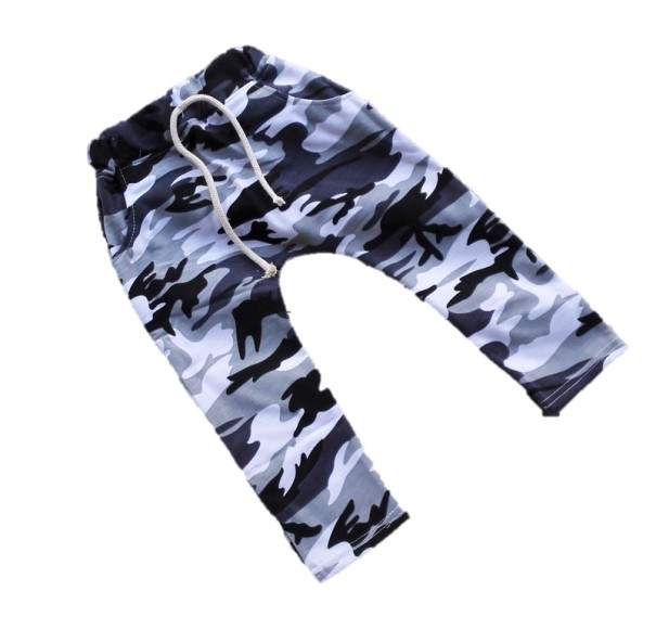 Pantalons de garçon à motif militaire J906 gris 4