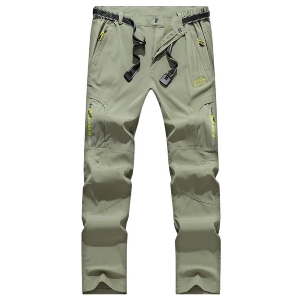 Pantalons de randonnée pour hommes en été, à séchage rapide, tactiques, imperméables, avec poches zippées, équipement de plein air léger vert XXL