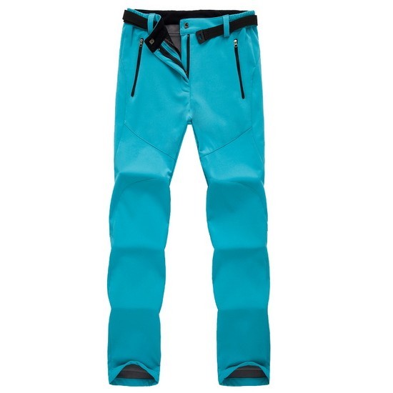 Pantalons en polaire pour femmes bleu clair 3XL