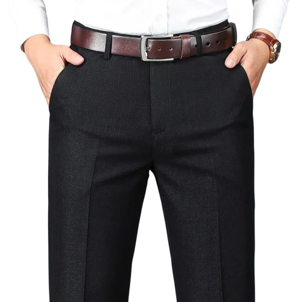 Pantalons habillés pour hommes avec poches Coupe droite élégante Unis Stylés pantalons pour hommes au travail, au bureau ou lors d'événements festifs noir 39