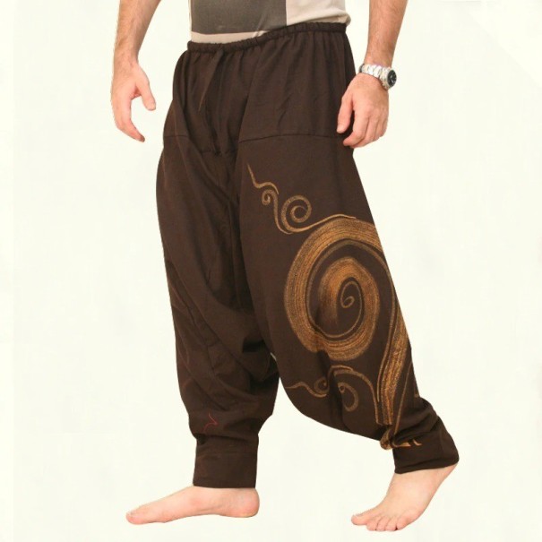 Pantalons harém pour hommes F1368 marron S