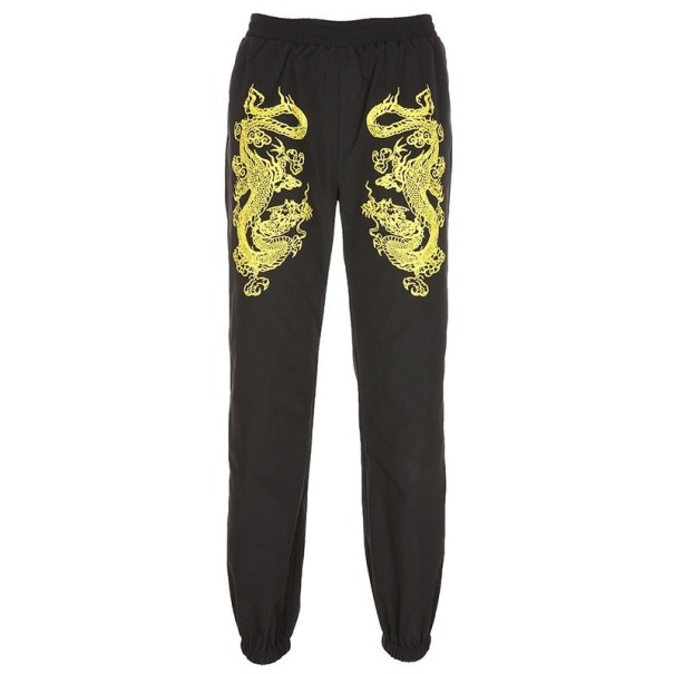 Pantalons pour femmes avec impression de dragon M