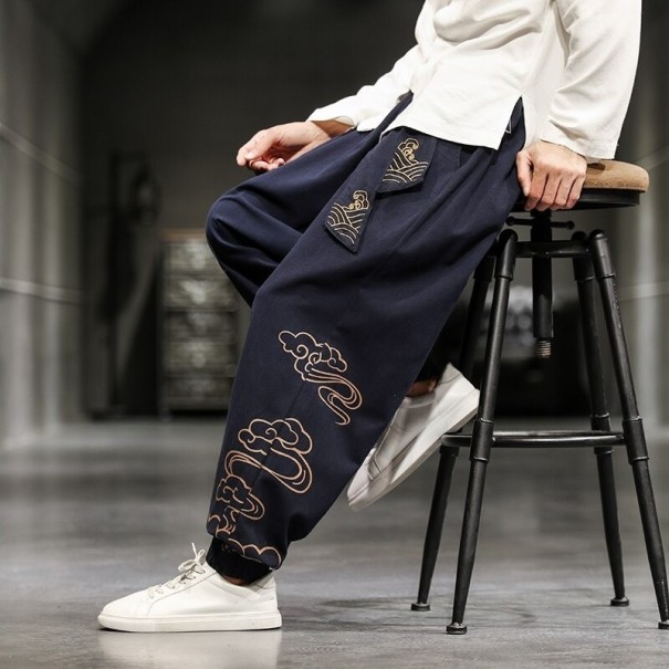 Pantalons pour hommes A3113 bleu foncé XS