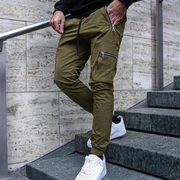 Pantalons pour hommes F1554 vert armée M