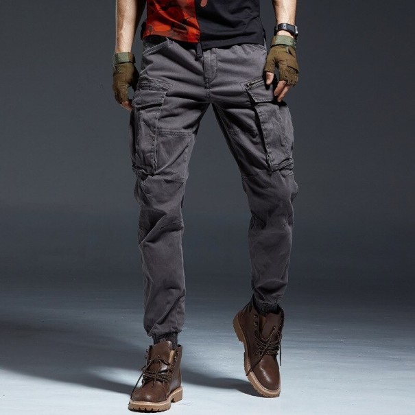 Pantalons pour hommes F1636 gris foncé L