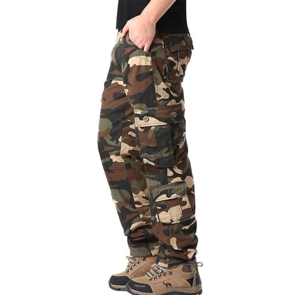 Pantalons tactiques camouflés pour hommes À poches multiples Style militaire Pantalons de plein air Matériau résistant Camping Randonnée Travail marron 31