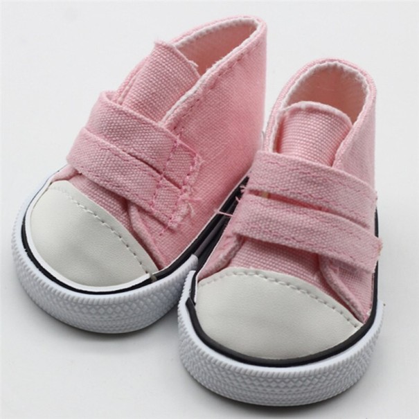 Pantofi cu velcro pentru o păpușă roz