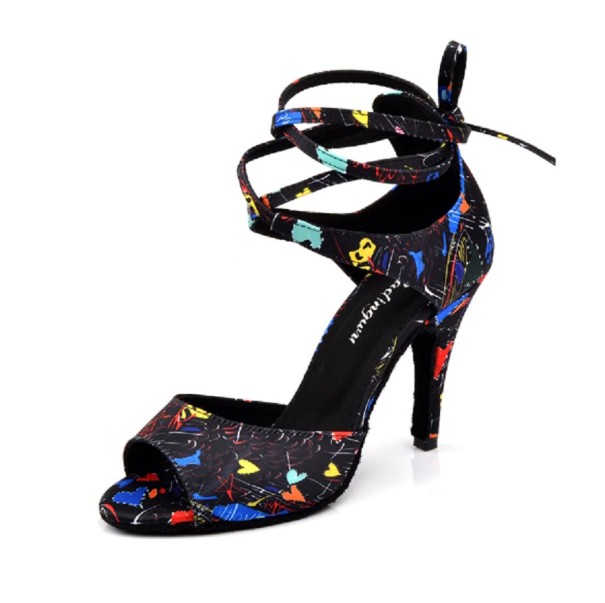 Pantofi de dans cu imprimeu inimă 35 7,5 cm