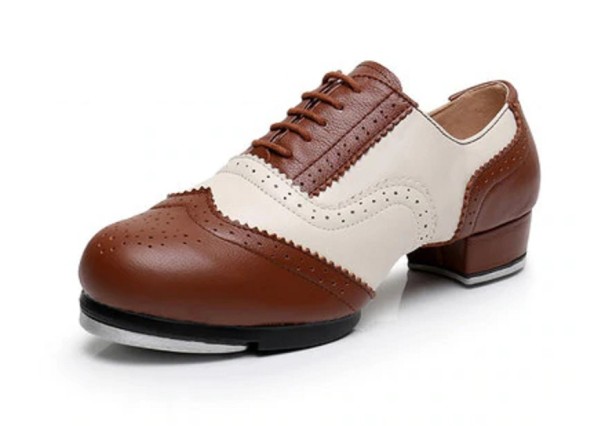 Pantofi de dans maro-crem 34