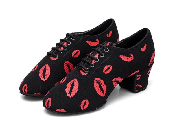 Pantofi de dans pentru femei 82001 negru-roșu 40