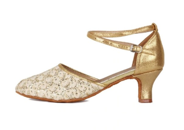 Pantofi de dans pentru femei cu paiete aur 35 5 cm