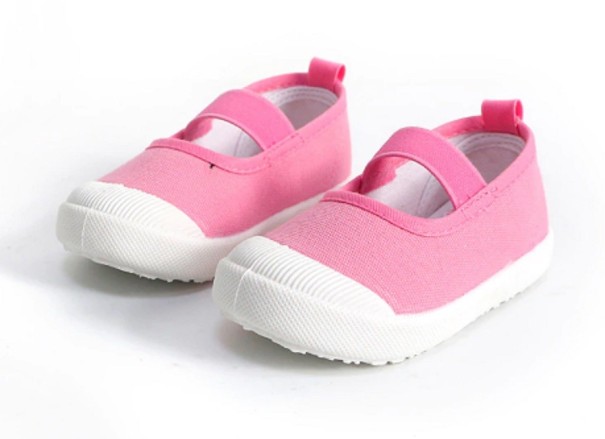 Pantofi de pânză pentru fete roz deschis 21
