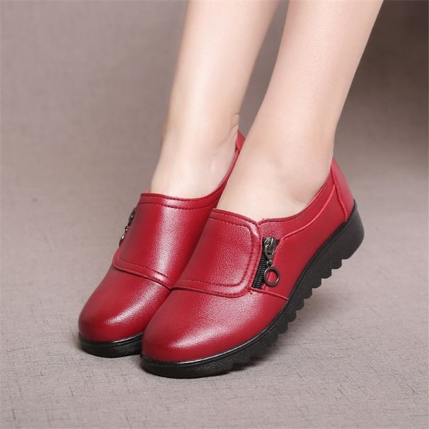 Pantofi joase de dama cu fermoar J1755 roșu 40