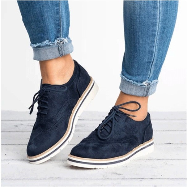 Pantofi joase de damă cu model J2821 albastru inchis 36