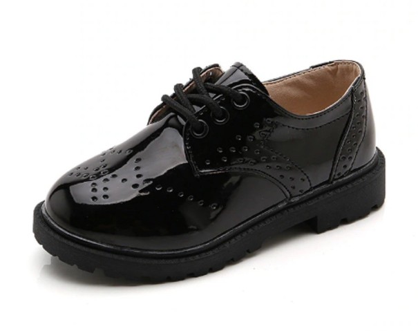 Pantofi mici lăcuți pentru copii negru 30