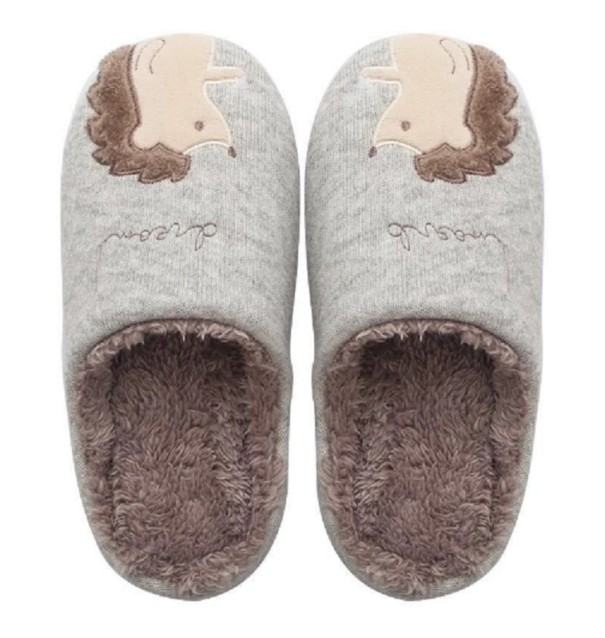 Pantofole da donna con riccio grigio 38