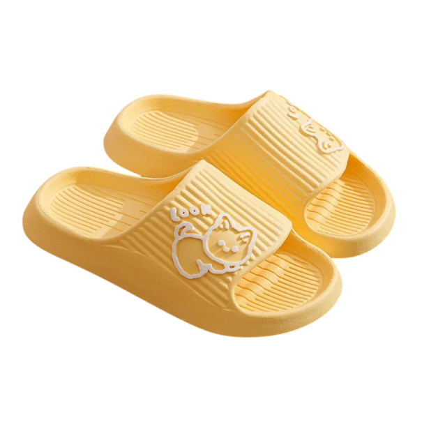 Pantofole domestiche da donna carine con gattino disegnato Pantofole morbide e leggere Suola ergonomica Pantofole alla moda per uso quotidiano giallo 36-37