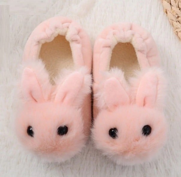 Pantofole domestiche per bambini con coniglio rosa 21