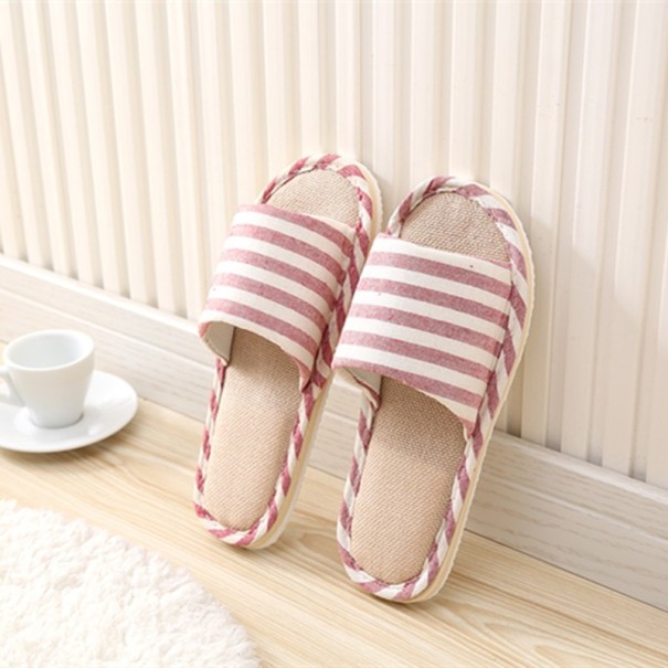 Pantofole unisex a righe per casa rosso 39