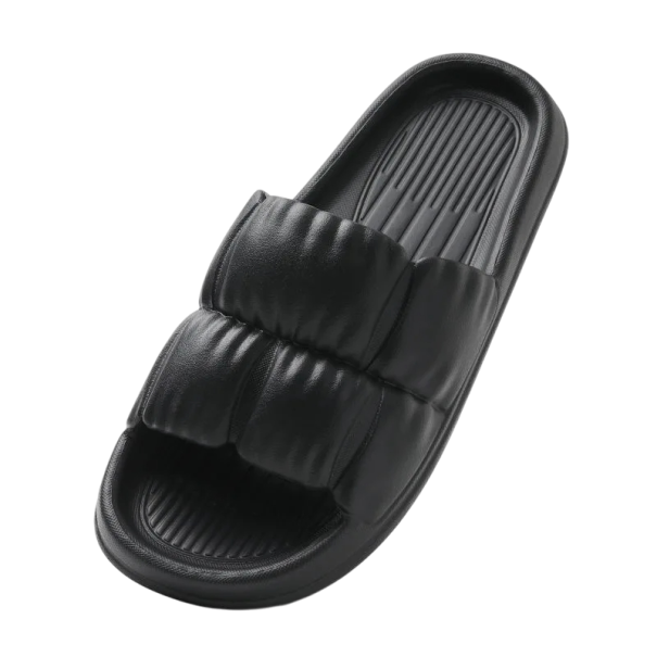 Pantuflas coloridas para mujer con suela suave Pantuflas de casa cómodas Zapatos ligeros para mujer Diseño elegante Banda de rodadura suave Opciones de color negro 36-37